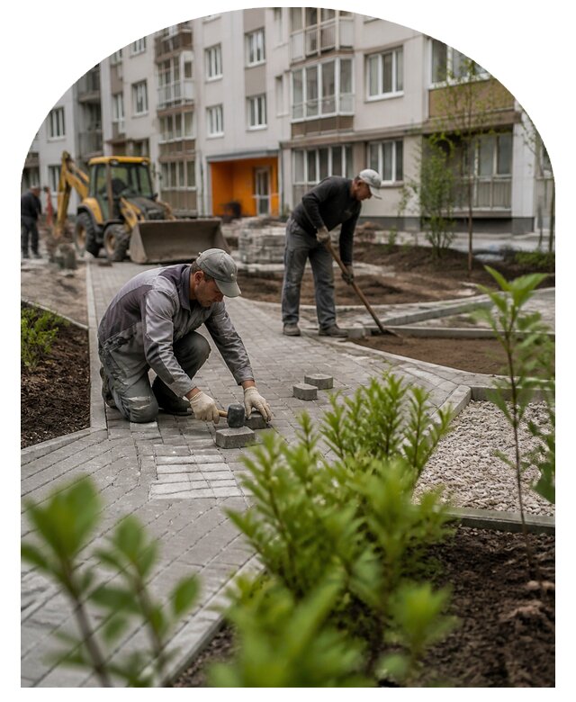 Благоустройство двора многоквартирного дома в Борисоглебске